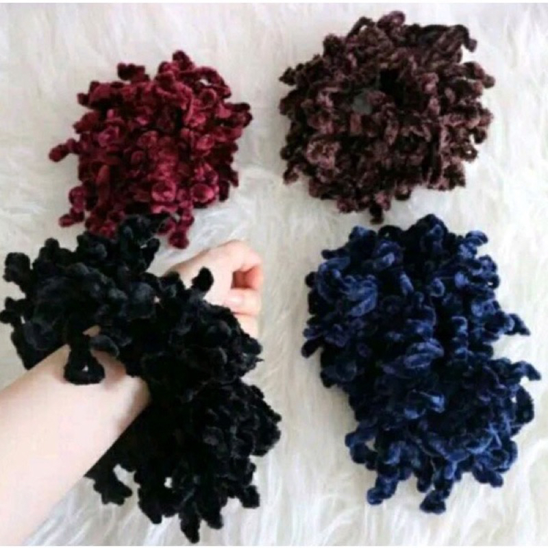 Ikat Rambut Ubur-Ubur Kunciran Cendol Cepolan Hijab Scrunchie Jumbo BesaR Ikat Rambut Ubur Ubur Cepol Hijab 100 Jurai Besar