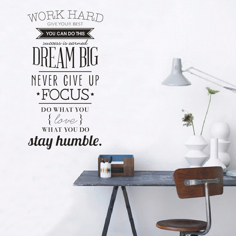 COCOPLAY Sticker Wallpaper Dinding Work Hard Decoration - WHPH