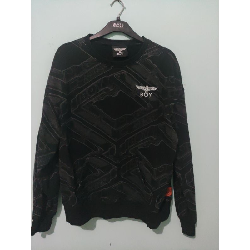 Crewnwck Boy London Bordir Logo Full AOP