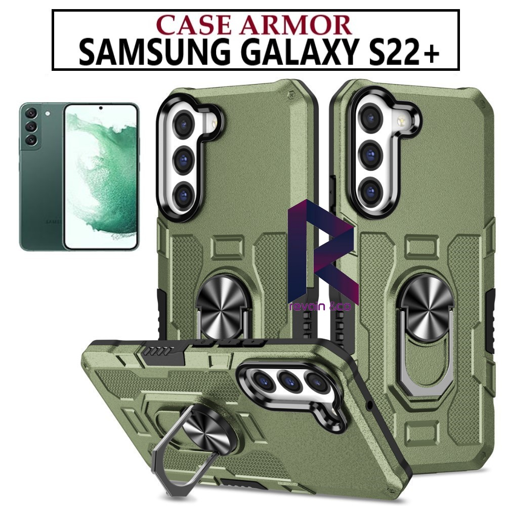 Case Armor SAMSUNG GALAXY S22+ Iring Cincin Magnetic Kesing Hp Protect kamera Premium Hard Case Standing Robot Pelindung Kamera