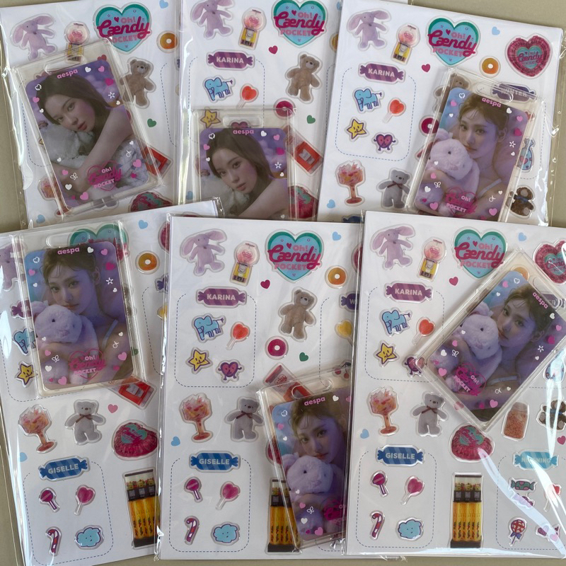 photo holder & epoxy sticker md oh caendy ningning winter aespa