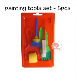 Zoetoys Painting Tools Set - 5pcs | Mix Roller Plus Dottie | Art Crafts Tools | Wadah Cat Lukis Finger Paint Mainan Edukasi Anak | Cari Bingkisan Hampers