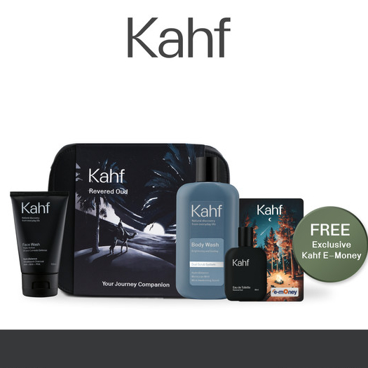 Kahf Revered Oud Essential Package I Body Wash I Face Wash I EDT