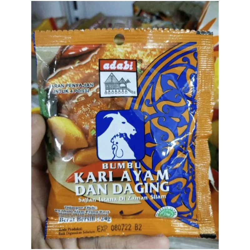 

Adabi bumbu kari ayam dan daging 24gr