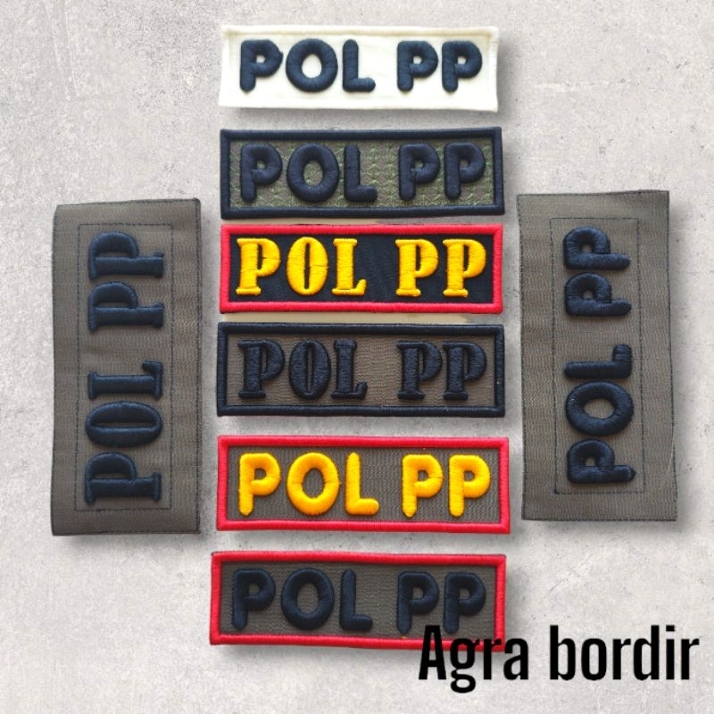 bordir label pol pp timbul 3d