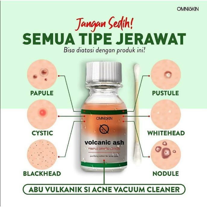 share in jar Omniskin volcanic ash Obat totol jerawat ampuh acne serum volkanic volcanik