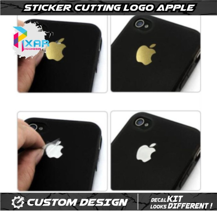 STIKER CUTTING LOGO APPLE STICKER UNTUK LAPTOP HP IPHONE ANTI AIR TAHAN PANAS LEM KUAT TAHAN LAMA