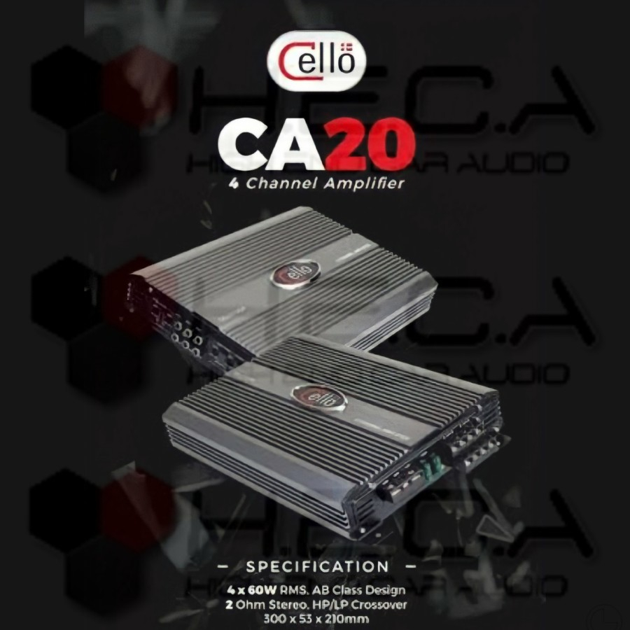 Cello CA20 Power Amplifier 4Ch Class AB Ampli 4 Channel CA-20 Mobil