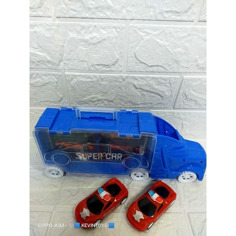 YN 6 TRUCKS CARRIYING TRANSPORT TOY SERIES / MAINAN TRUCK PENGANGKUT 2 MOBIL SUPER BAGUS