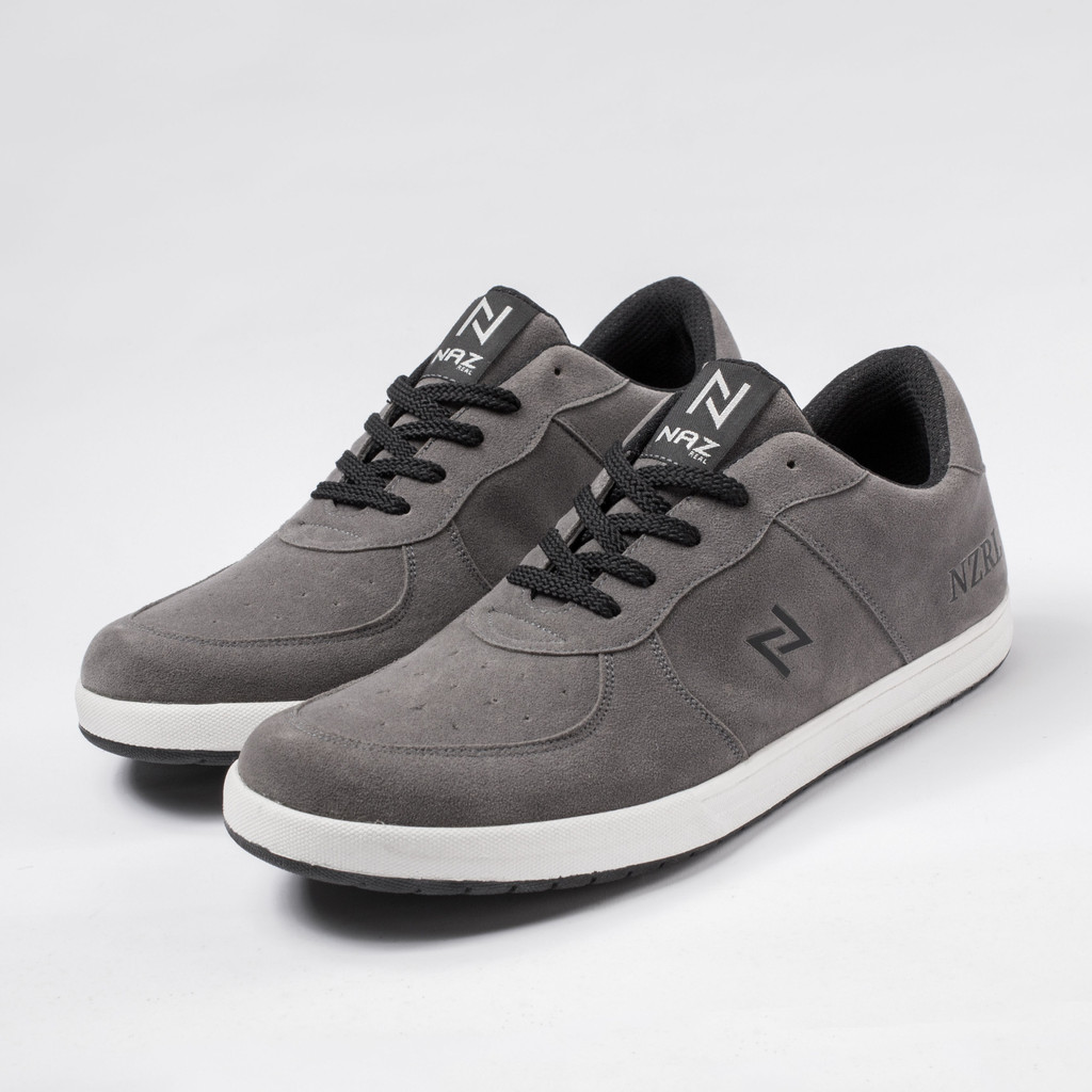 Sepatu Sneakers Pria Naz Bosley Grey Casual Shoes Original Hangout Travelling Kerja Trendi New