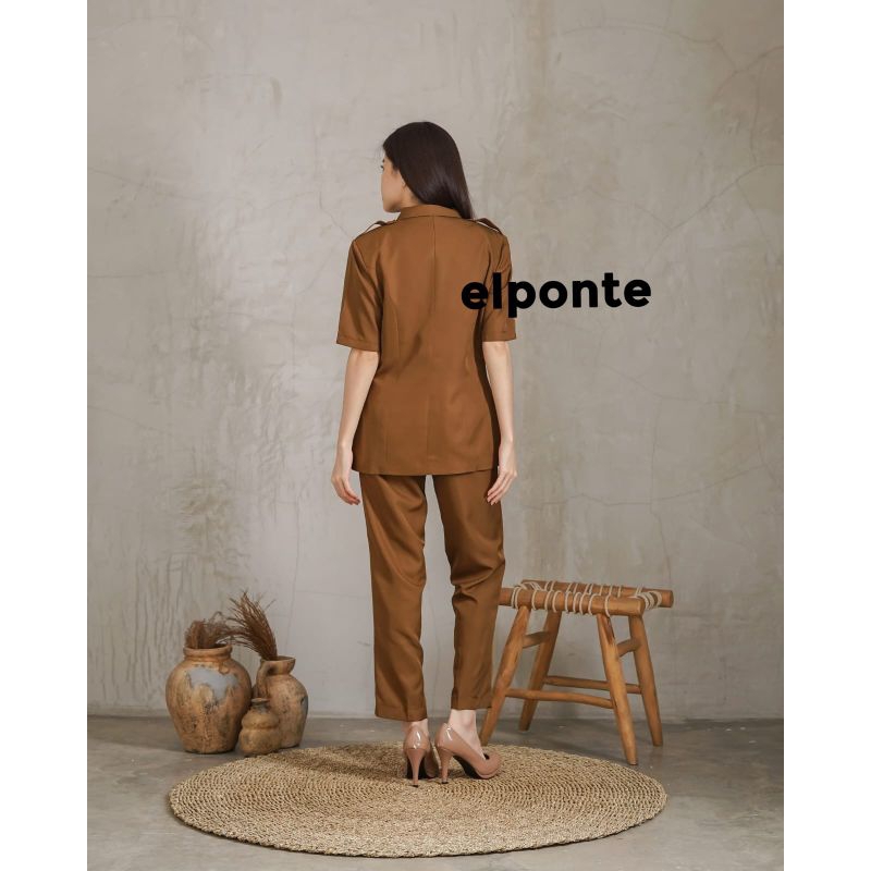 SERAGAM KHAKY TUA KTNG -3 BAHAN KATUN SET CELANA DAM ROK PENDEK