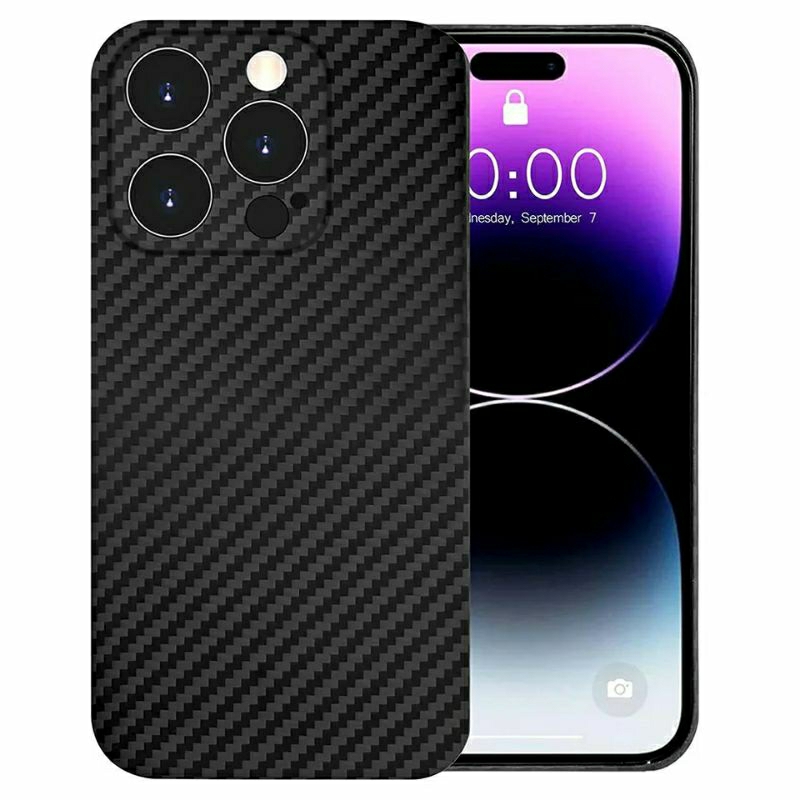 Skin Carbon Fiber 3D Black Iphone 6 7 8 X XS XR 11 12 13 14 Mini Plus Pro Max