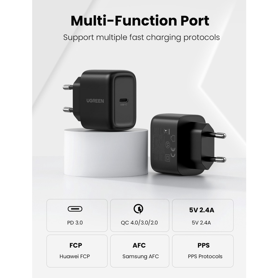 UGREEN Adaptor Charger Type C 25W PD 4.0 Super Fast Charging 3A