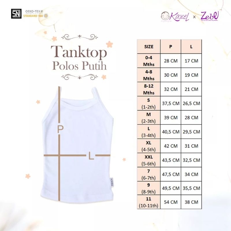 Kazel Tanktop Polos Putih Edition