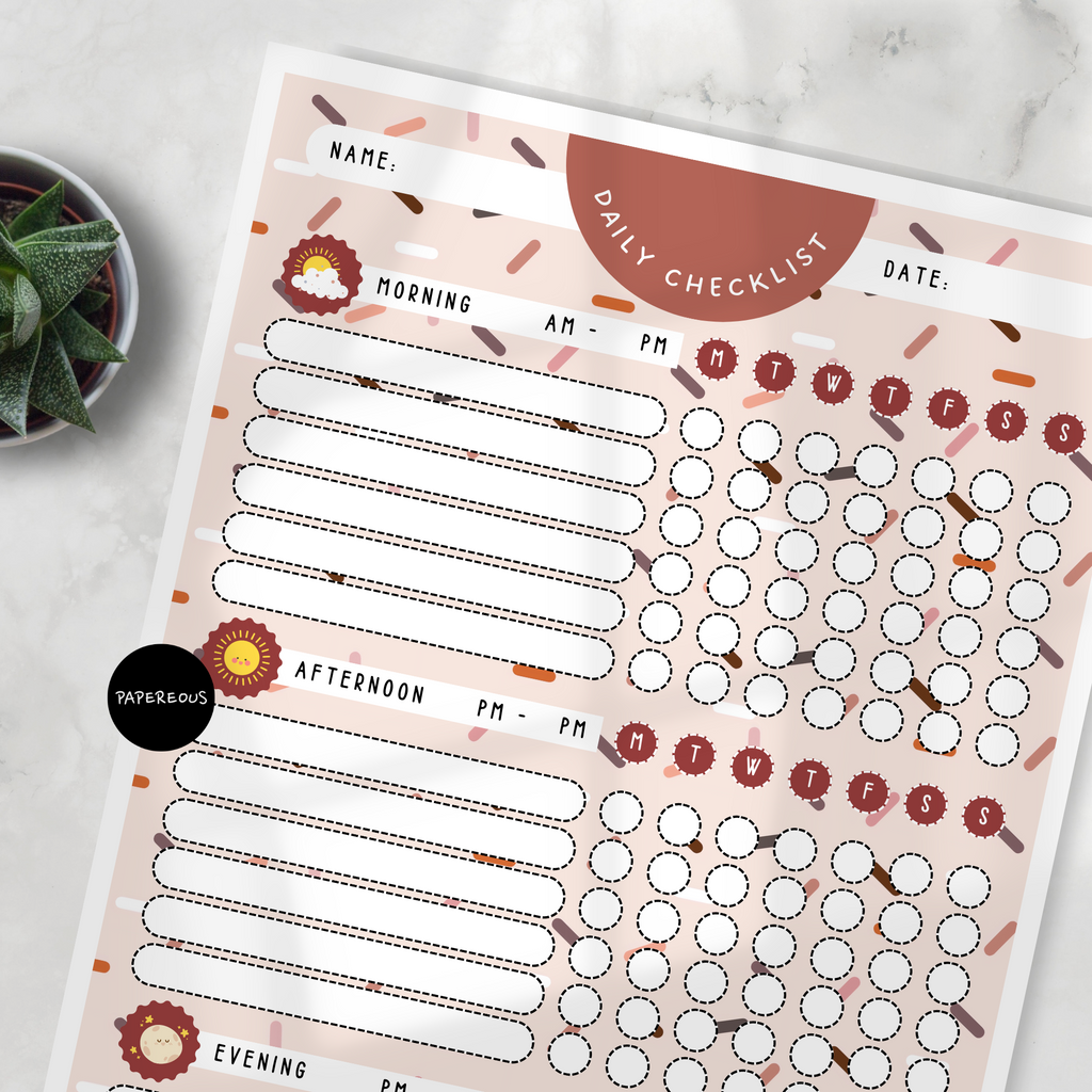 

Kids Daily Checklist / Kids Daily Planner / Kids Daily Routine / Kids Daily Activities / Kids Daily Habits