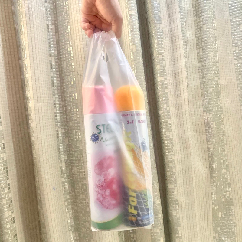 Kantong Plastik Kresek Bening 2 CUP Panjang Take Away Botol Cup