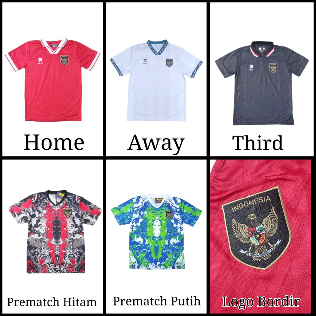 Jersey Indonesia Baju Bola Timnas Kaos Sepakbola Timnas Indonesia Home Away Third Prematch Atasan Dewasa Logo Garuda Persegi Bordir size M L XL XXL Timnas AFF Jersey Seragam Timnas Garuda Piala Dunia U22 Garuda Muda Indonesia