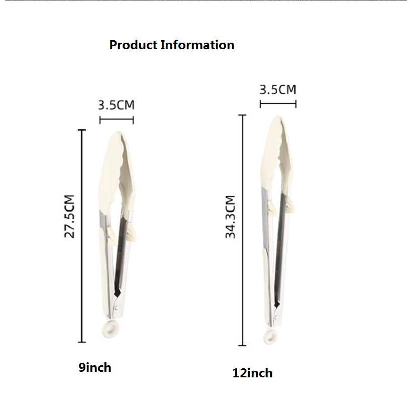 Mi.more Clip Food Clamp Silicone 9inch / 12inch With Small Holder / Jepitan Makanan Silikon Tahan Panas Puith