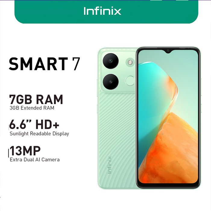 Infinix Smartphone Smart 7 3/64GB | 4/64GB 6,6 Inch Garansi Resmi
