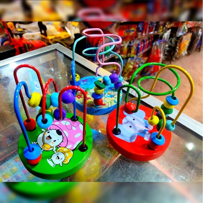 Mainan Anak Puzzle Kayu Pazel Belajar Menggerakan Uliran Bola Bulatan Bentuk Edukasi Motorik Sensori