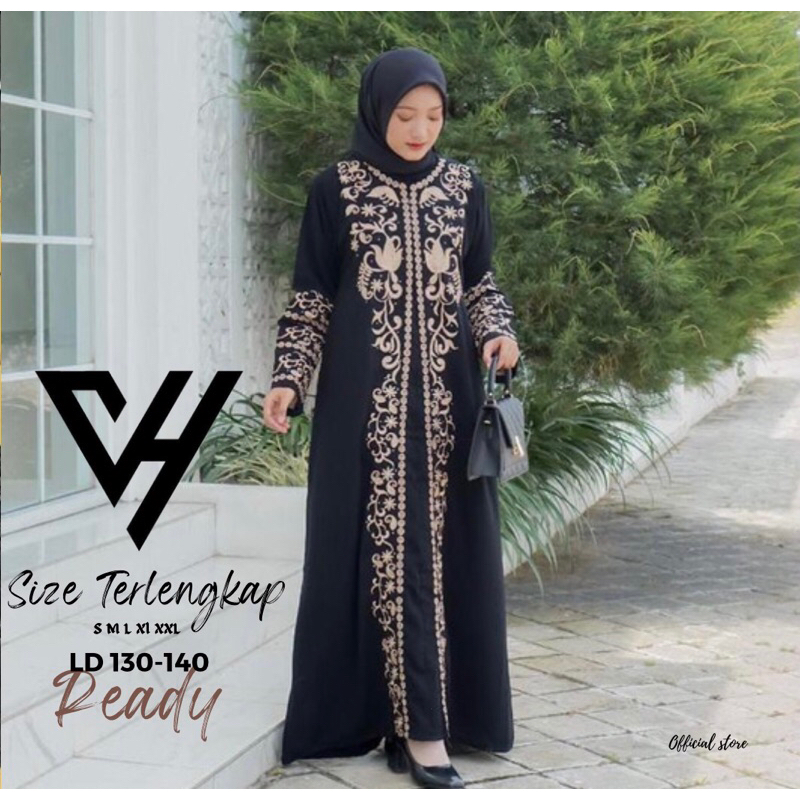 Abaya Jumbo LD 140-145/abaya hitam/abaya turkey jumbo/Abaya jumbo/gamis lebaran/abaya lebaran/ootd I