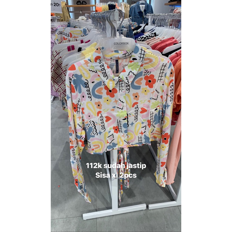 kemeja crop colorbox sale