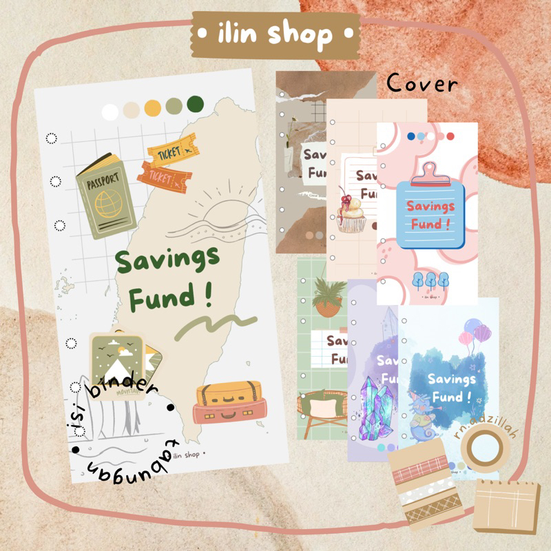 

[A6] Cover Isi Kertas Binder Tabungan Savings Fund! | Loose Leaf Template (6 ring)