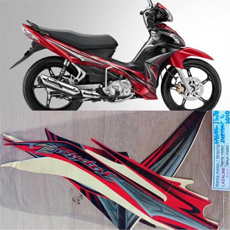 striping stiker Yamaha Jupiter Z robot 2010 Merah