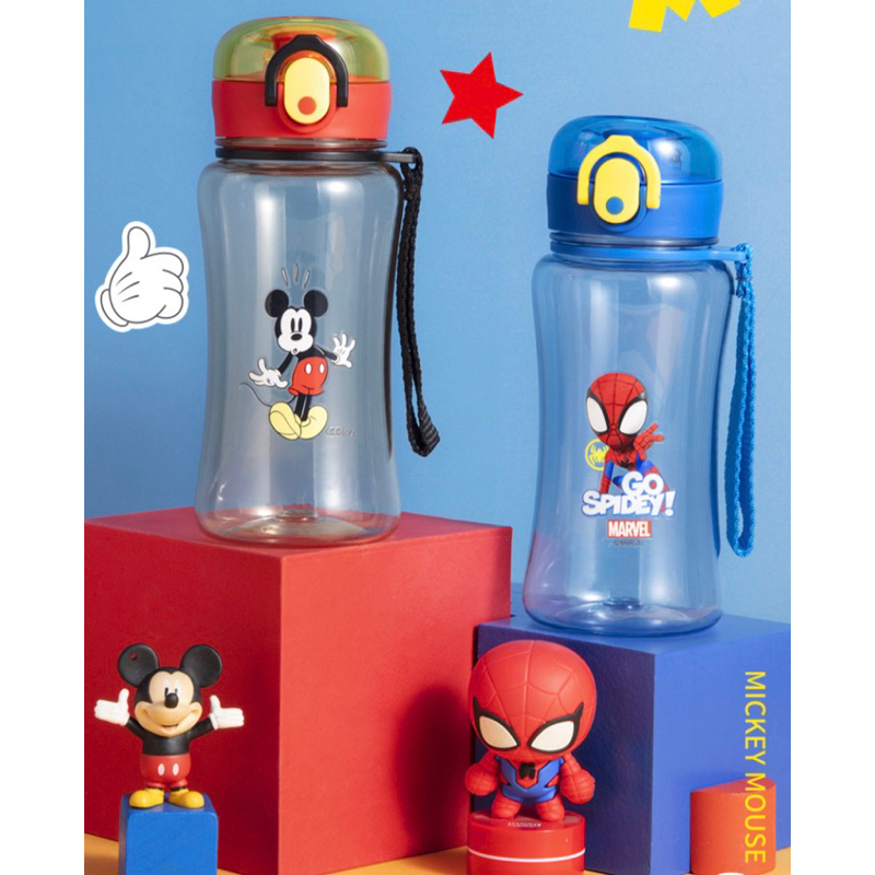 Botol Anak Teguk Tritan 420ml Motif Spidey Mickey Alien Lotso Elsa