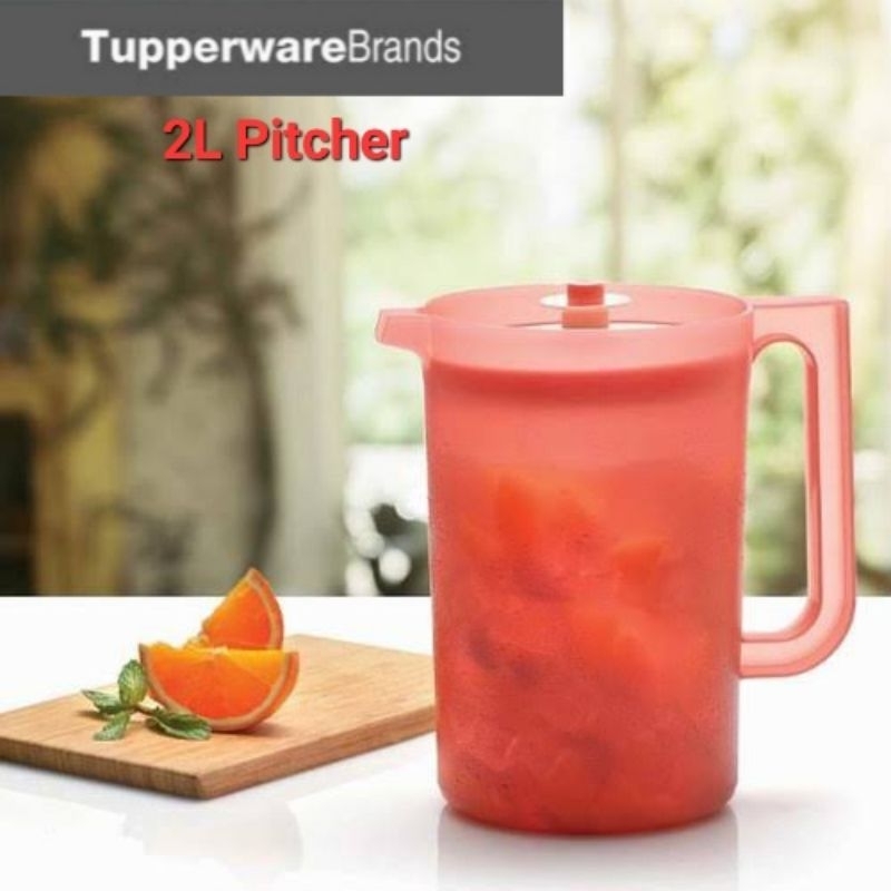 Tupperware Blossom 2 Liter Pitcher - Peach // 2L Water Kettle Jug Teko Air 2 Liter
