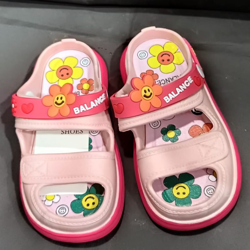 Sandal Anak Perempuan Tali Belakang Sandal Selop Anak Cewek Kekinian Terbaru Sendal Jelly Anak Cewek BALANCE Import