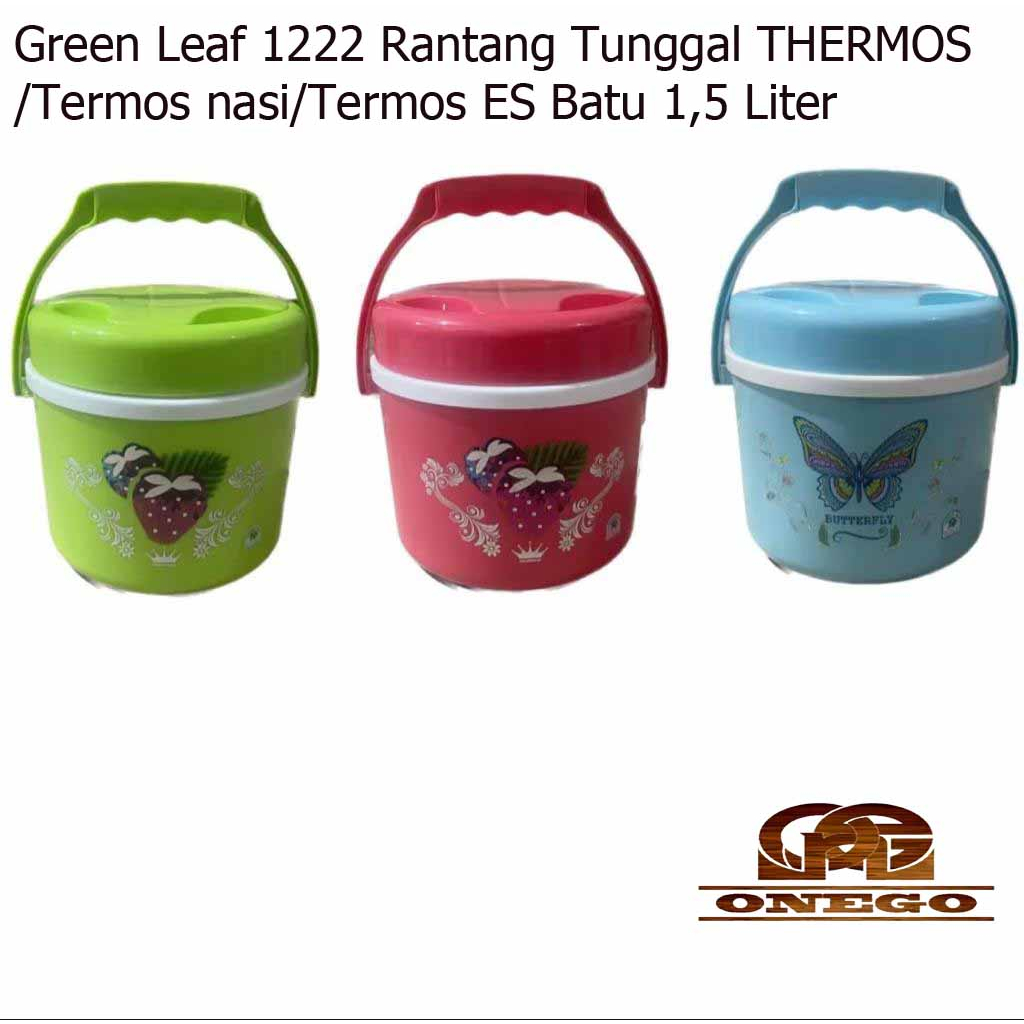 Green Leaf 1222 Rantang Tunggal THERMOS /Termos nasi/Termos ES Batu 1,5 Liter