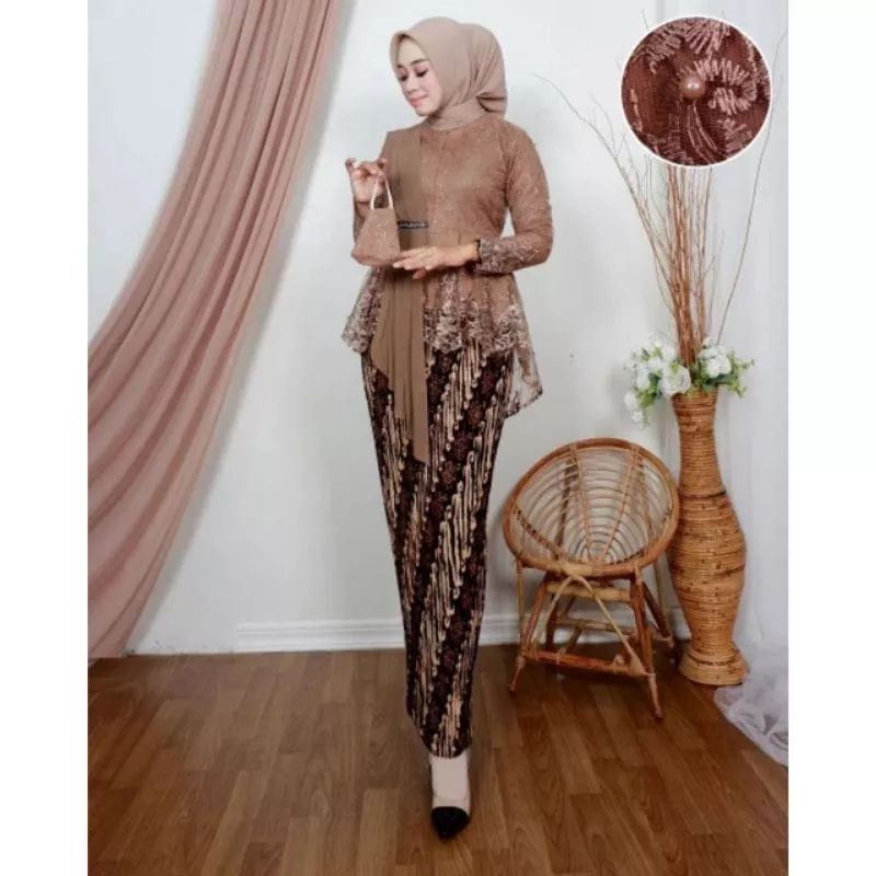 Kebaya Modern Setelan Kebaya Wisuda Hijab Baju Kebaya Remaja Setelan Kebaya Selendang Aurel Kebaya A