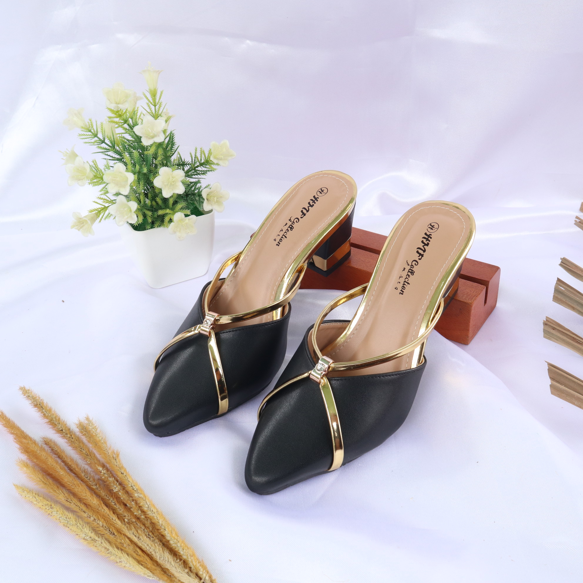 HMF Esry Sepatu Heels Mules Wanita NB07