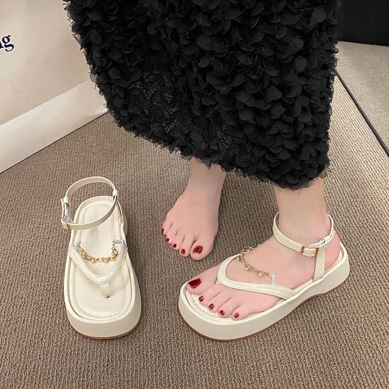 MYSTYLE Elsa Korea Design Sandal Rantai Fashion Wanita Import