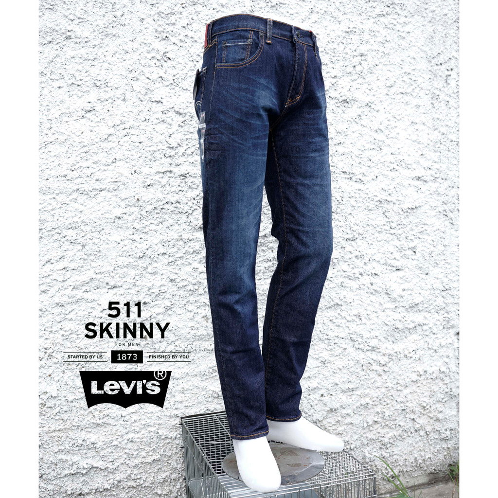 Levis 511 Stretch Skinny Jeans Pria - Celana Panjang Pria Blue Series - FREE TOTEBAG