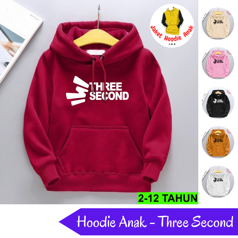 Jaket Sweater Hoodie Three Second  - Hodie Hoddie Anak Anak Laki laki Perempuan Unisex Balita Sekola