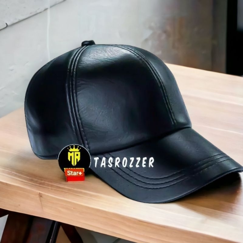 Topi pria kulit asli model belimbing