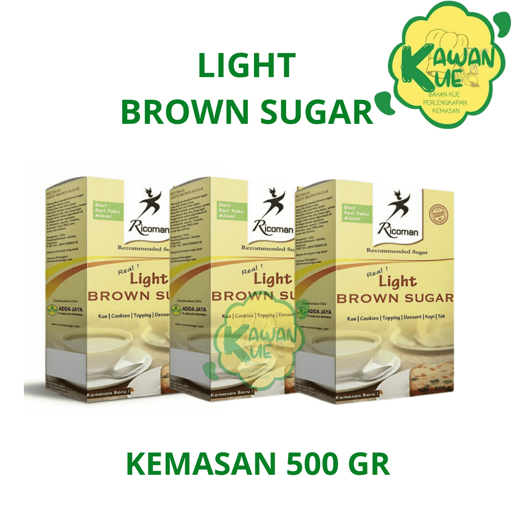 

RICOMAN LIGHT BROWN SUGAR Kemasan 500gr