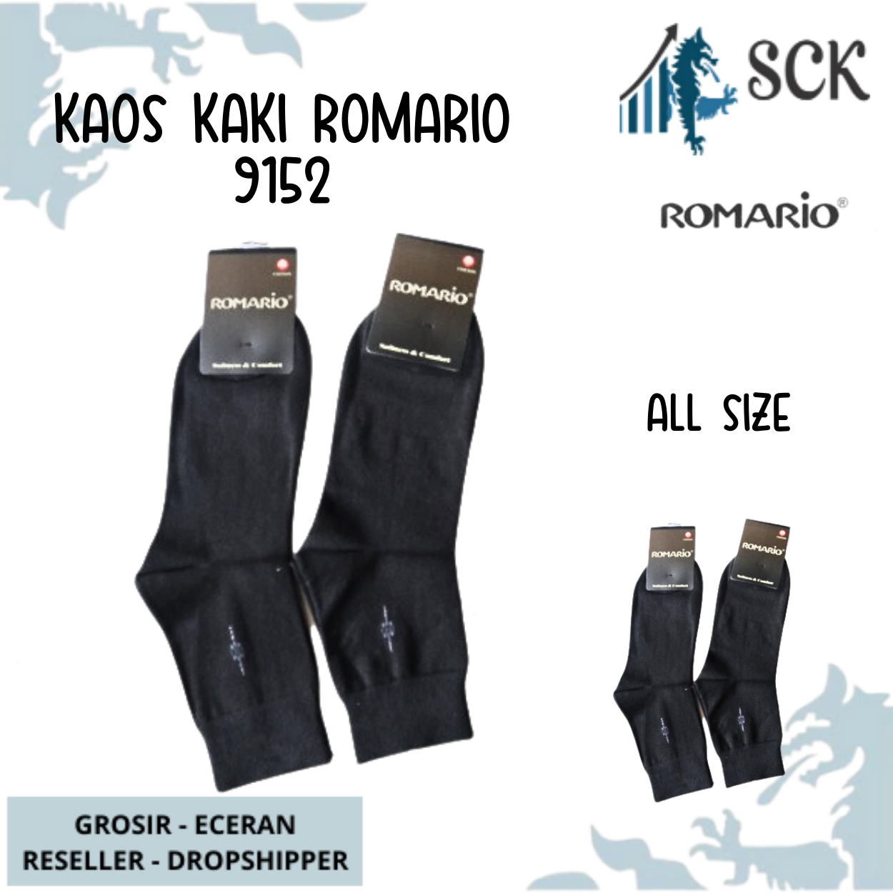 Kaos Kaki Pria ROMARIO 9151 9152 Polos / Kaus Kaki ROMARIO 9151 9152 Casual