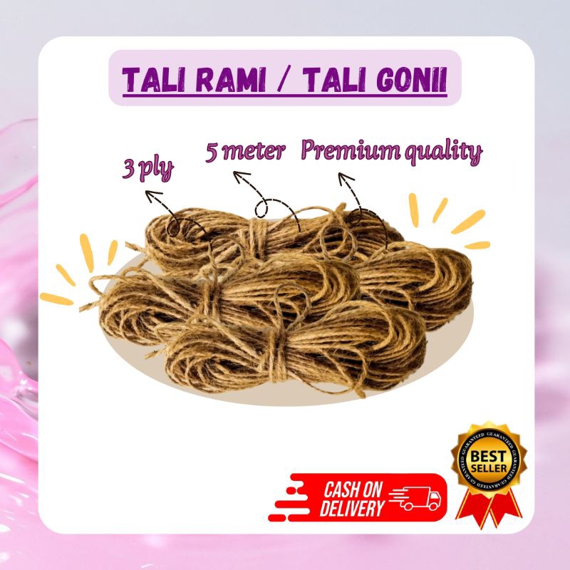 

TALI RAMI / TALI GONI / TALI AKAR / TALI HAMPERS 3 PLY MURAH 5 METER