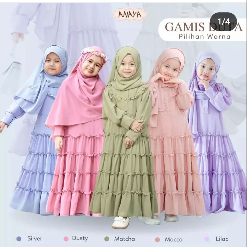 Gamis Duta set hijab gamis anak perempuan lucu original Anaya Hijab