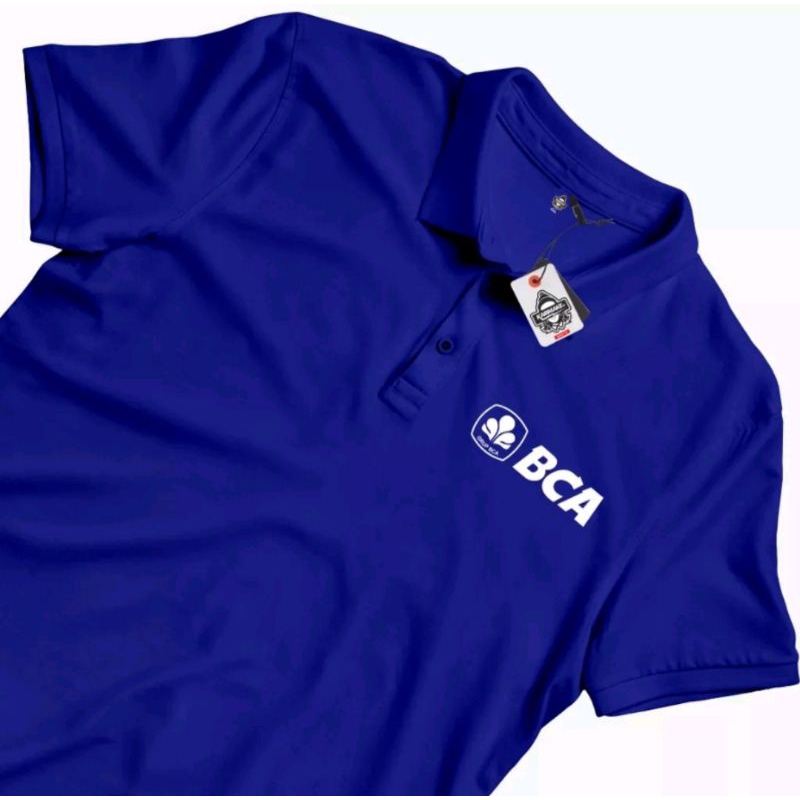 KAOS KERAH / POLO SHIRT BANK BCA BAJU BANK BCA SERAGAM BANK BCA FREE BORDIR NAMA.