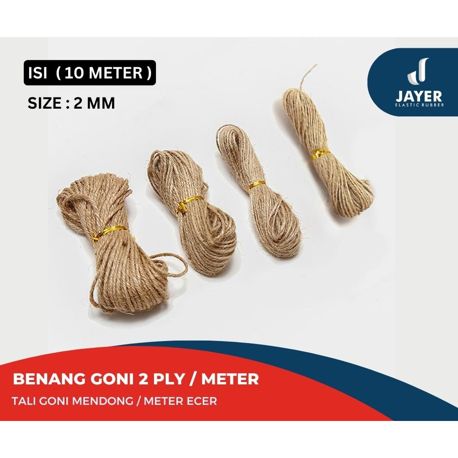 Tali Jute Rami Goni / Tali mendong isi 10 Meter 2ply 2mm ecer