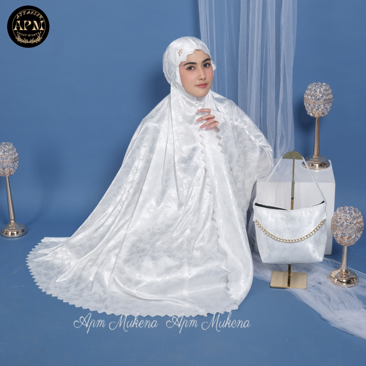 APM Mukena - Mukena Armani Silk Premium Jaguar 2 In 1 Motif Random Putri Salju Laser Cut