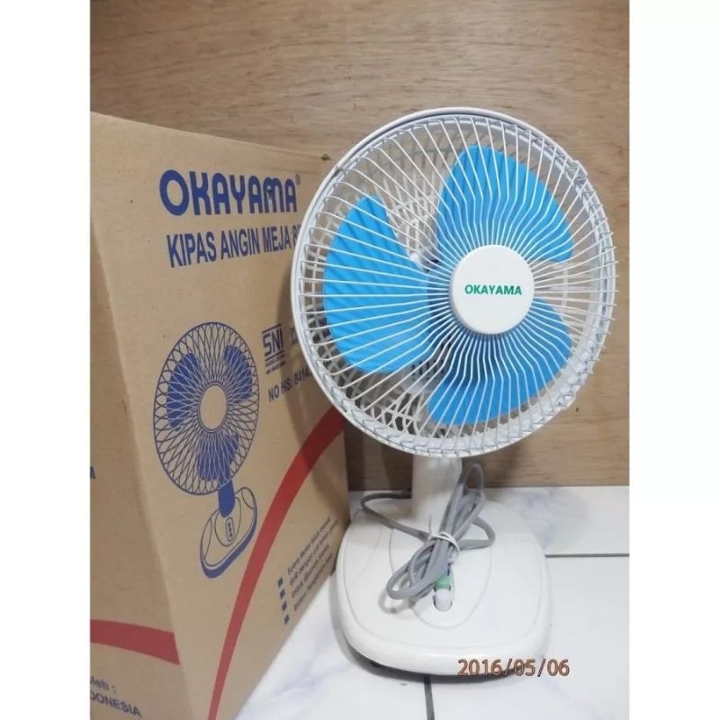 Okayama 12 inch - 1225 Duo Fan - Kipas Angin 2IN1 - Meja &amp; Dinding - Wall Desk