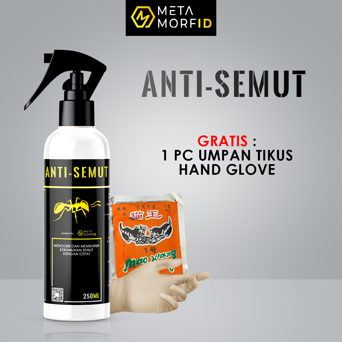 Metamorfid Pengusir Serangga / Cairan Pembasmi Semut/Kecoa/Lalat / Spray Pest Control/Antibugs 250ml