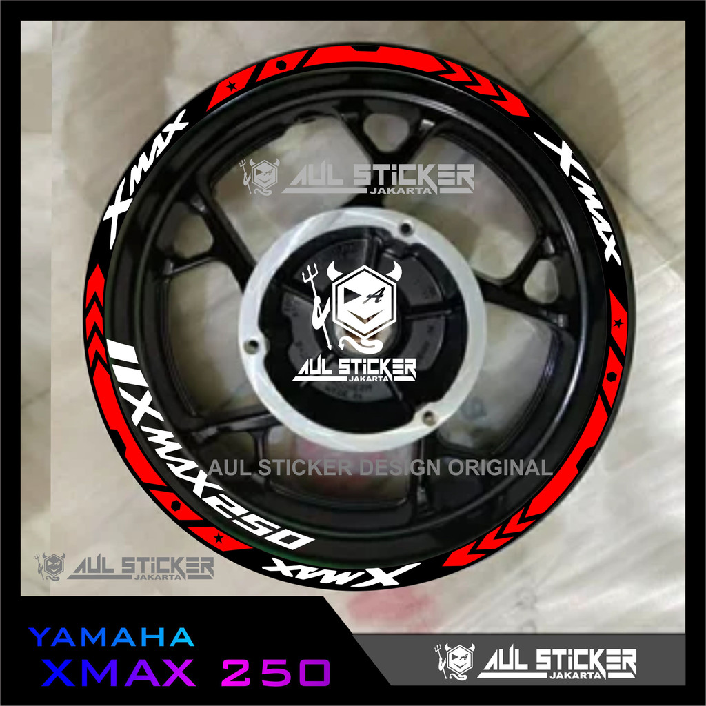 STICKER VELG( kc055) YAMAHA XMAX 250 / 300 SET DEPAN BELAKANG