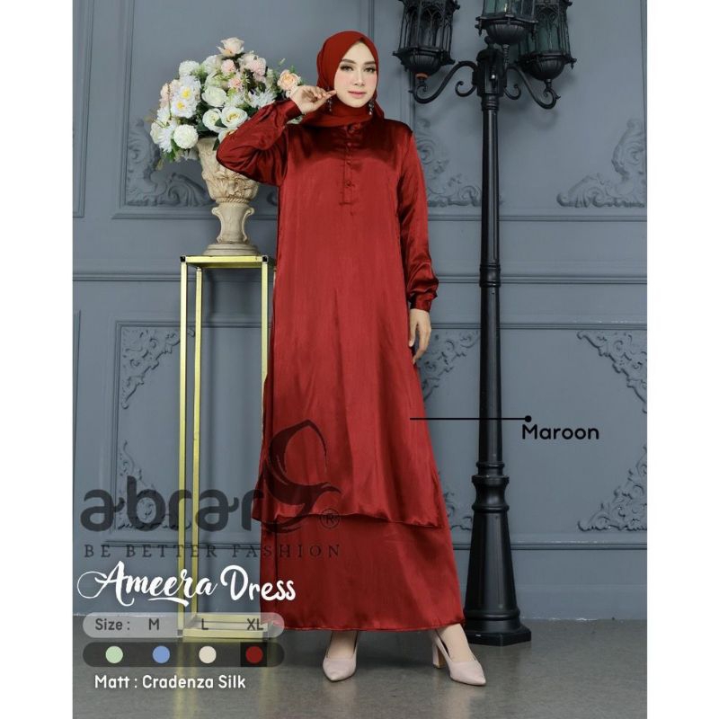 Ameera dress/dress shimer/gamis polos/gamis simple/gamis malaysia