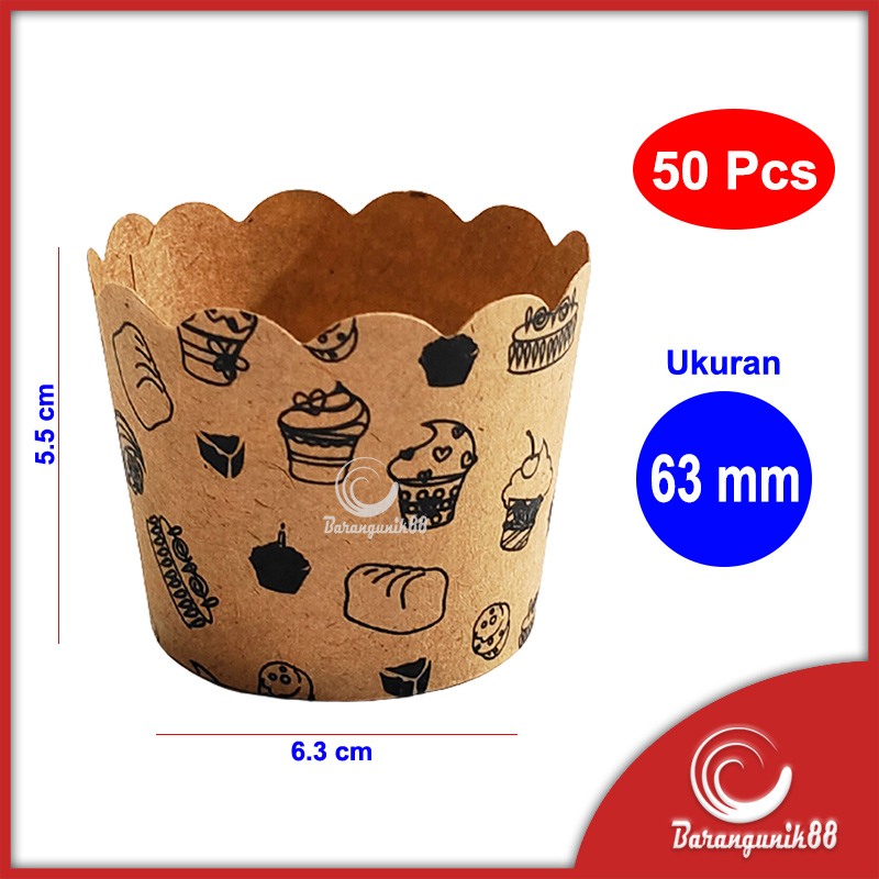 Cup Cake Muffin Bruder 38mm 45mm 55mm 63mm Alas Roti Kue Anti Lengket